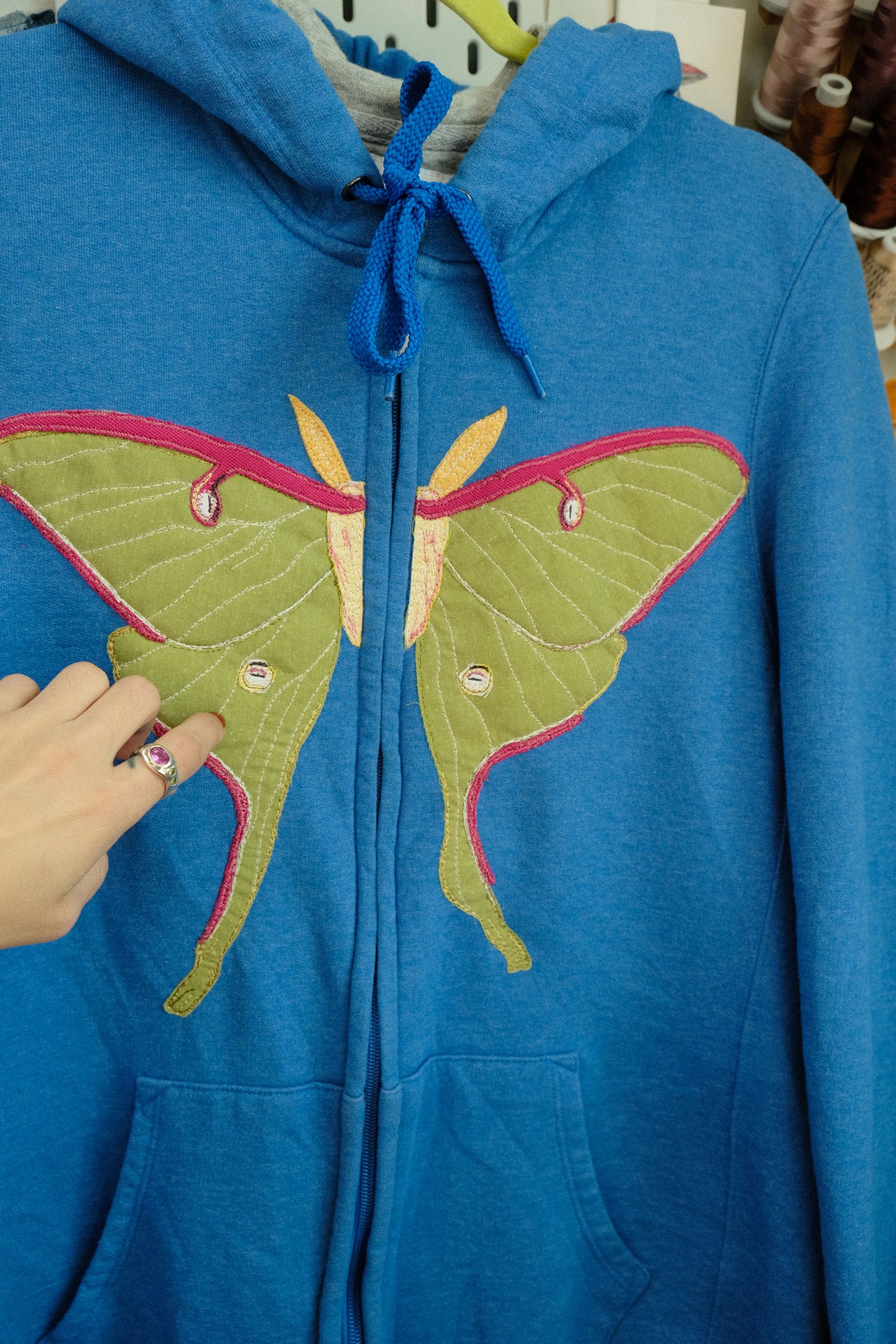 luna moth zip up *MEDIUM*