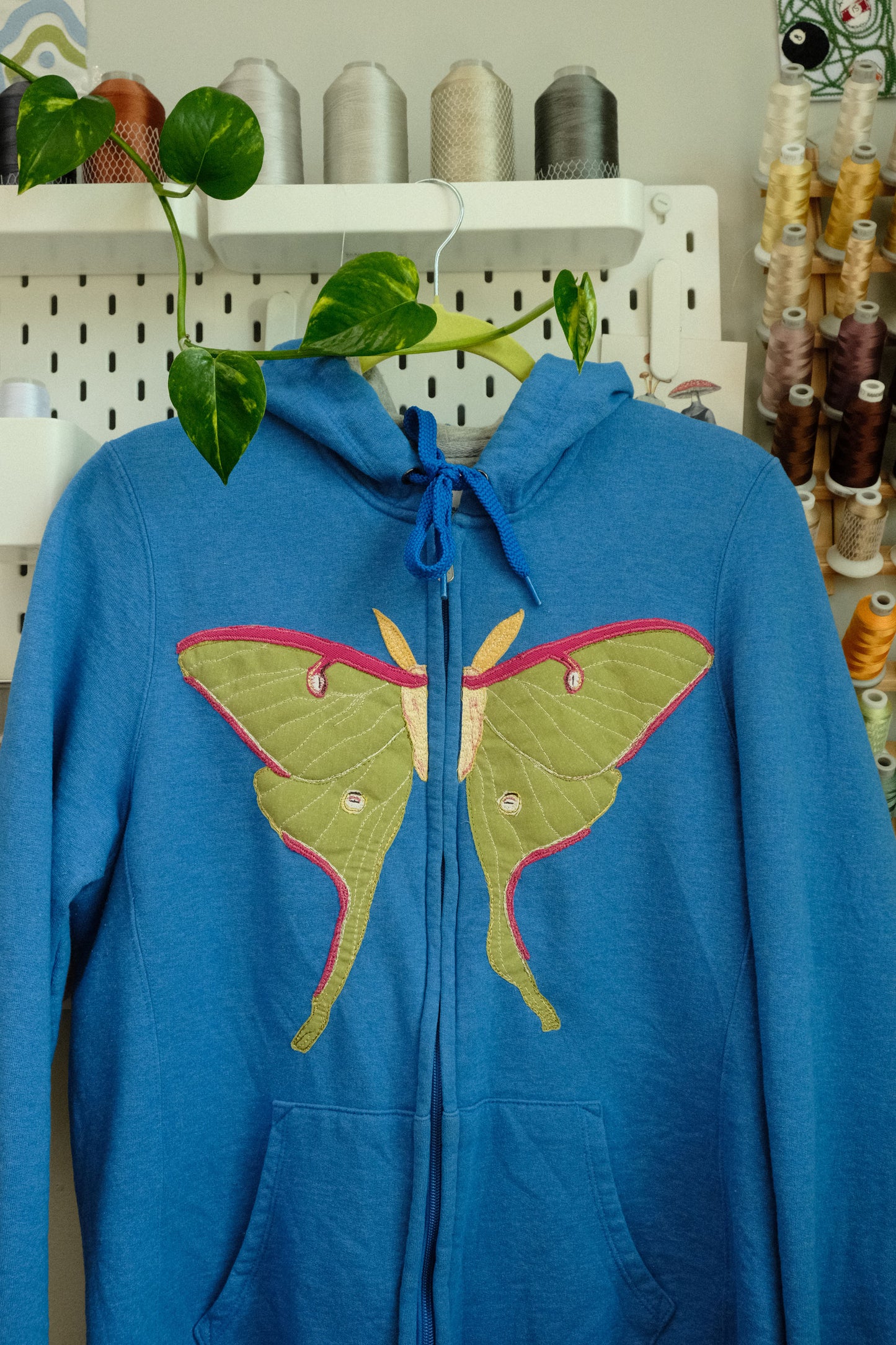 luna moth zip up *MEDIUM*