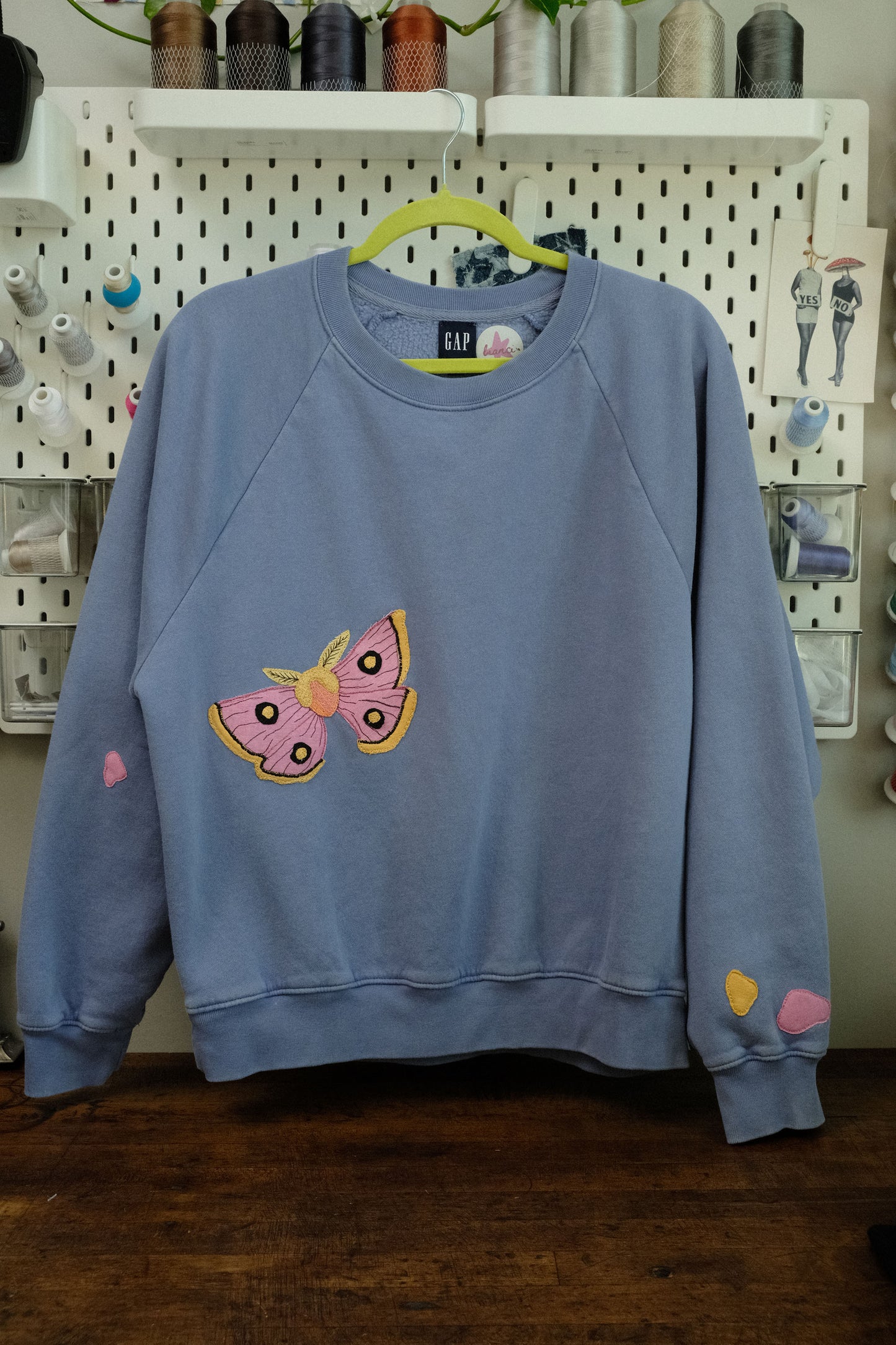 moth patchwork crewneck *MEDIUM*