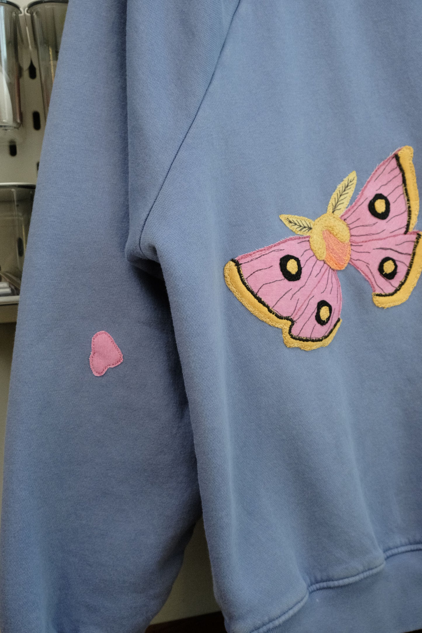 moth patchwork crewneck *MEDIUM*