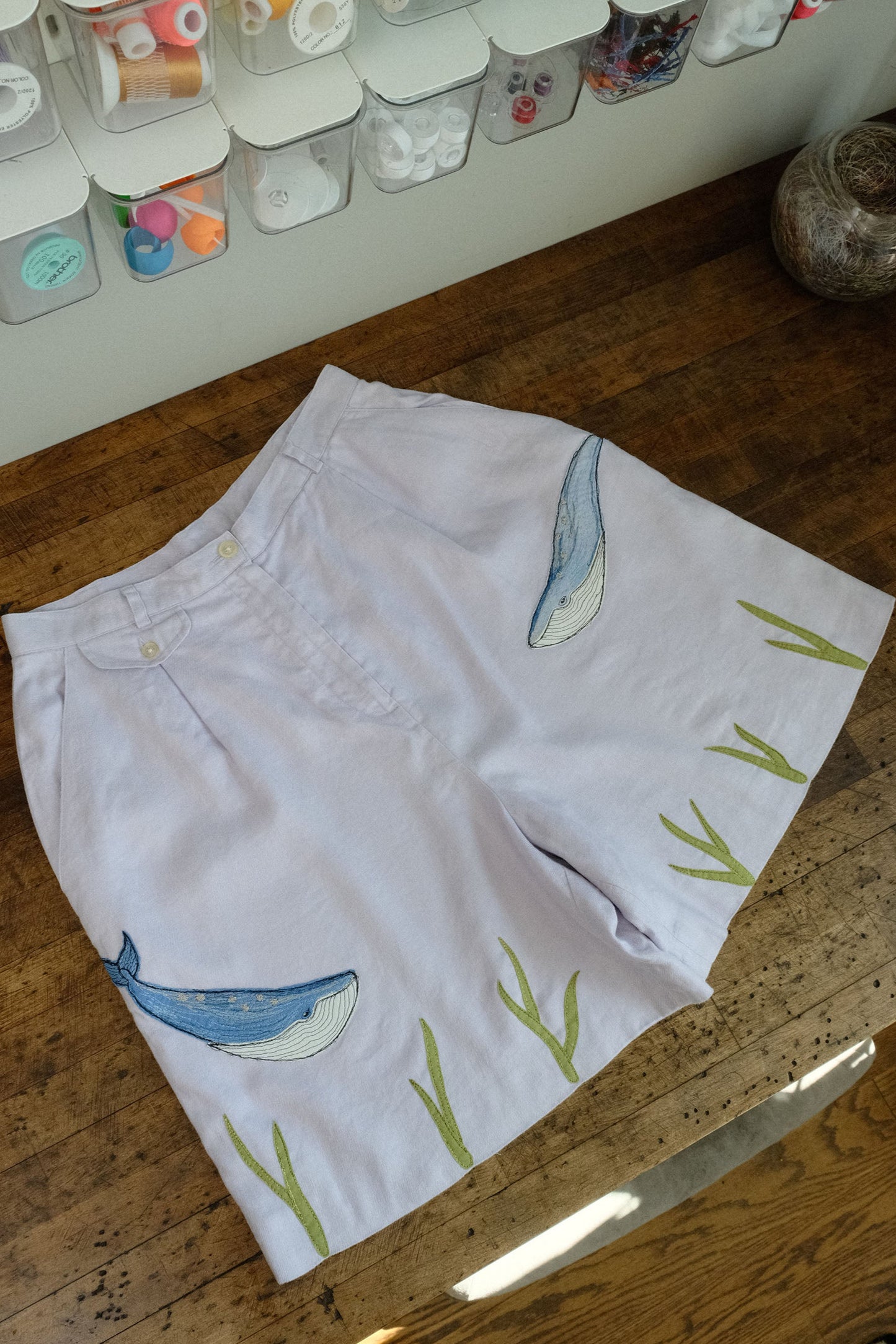 double whale linen shorts *12*