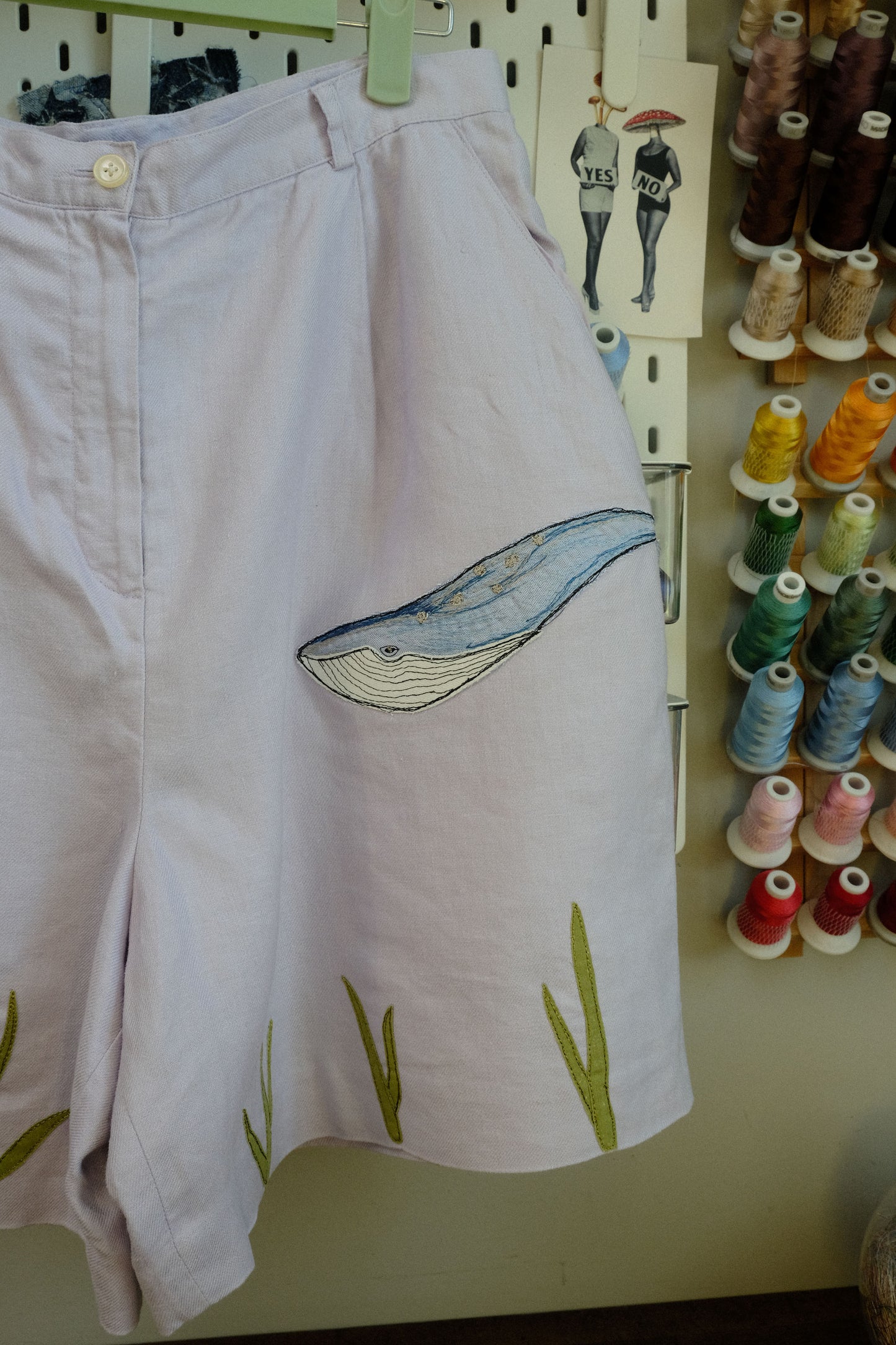 double whale linen shorts *12*