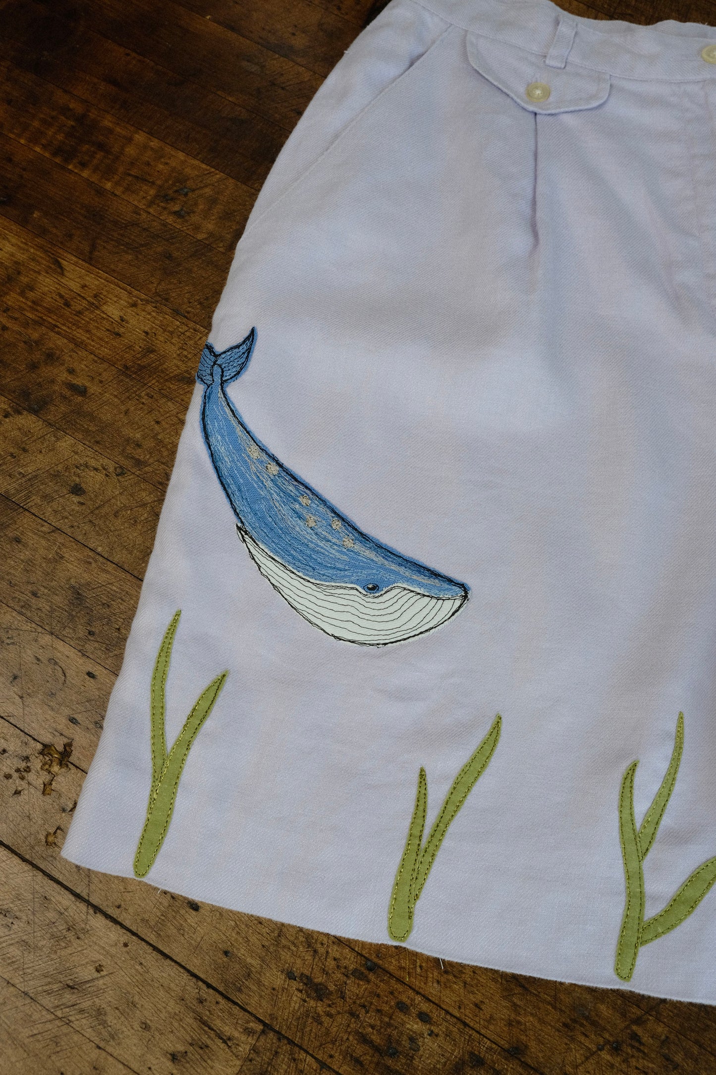 double whale linen shorts *12*