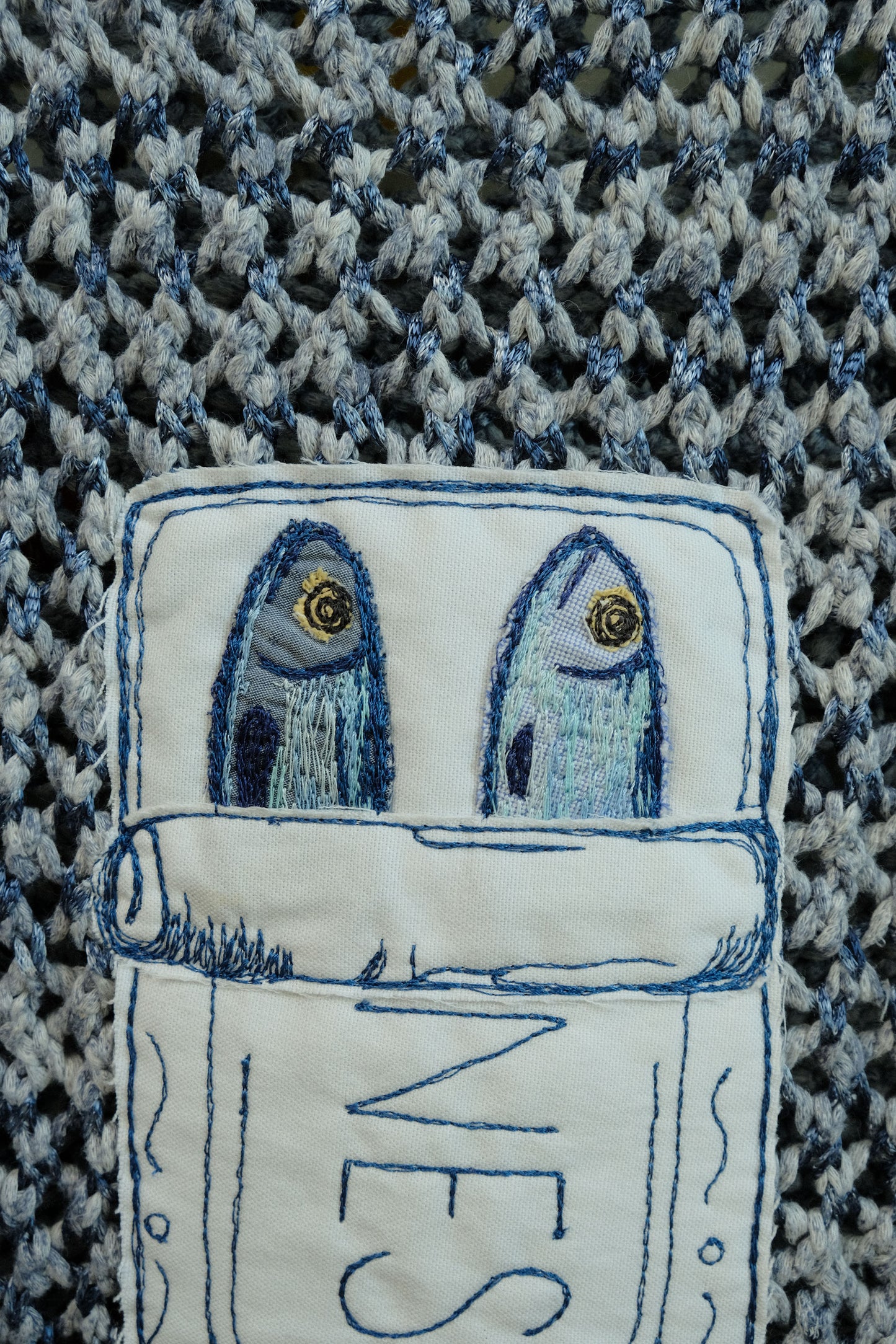 sardines! open weave knit sweater *SMALL*