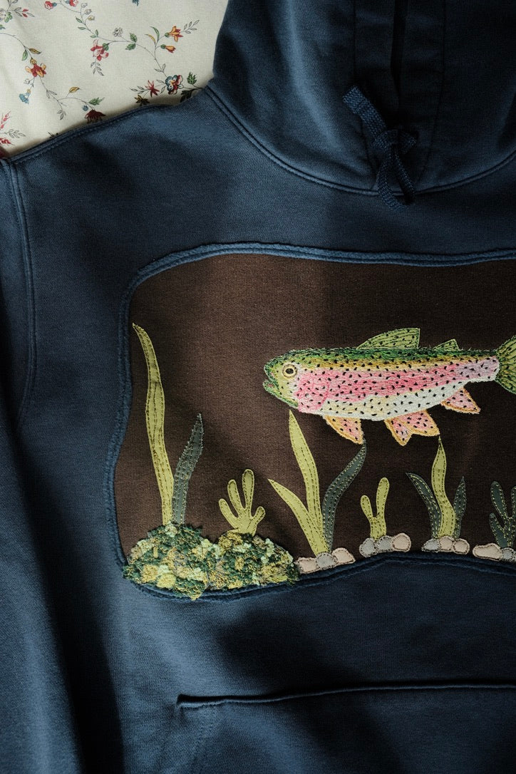 trout at the lake! hoodie *LARGE*