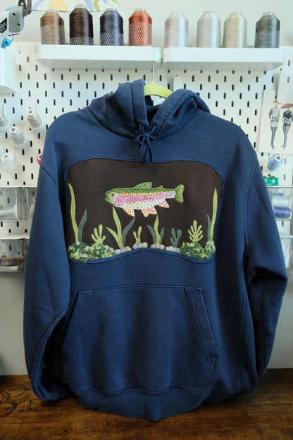 trout at the lake! hoodie *LARGE*