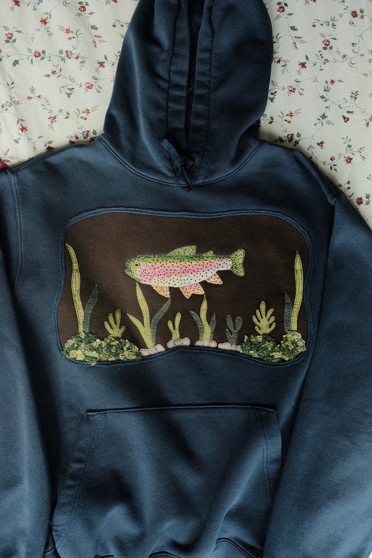 trout at the lake! hoodie *LARGE*