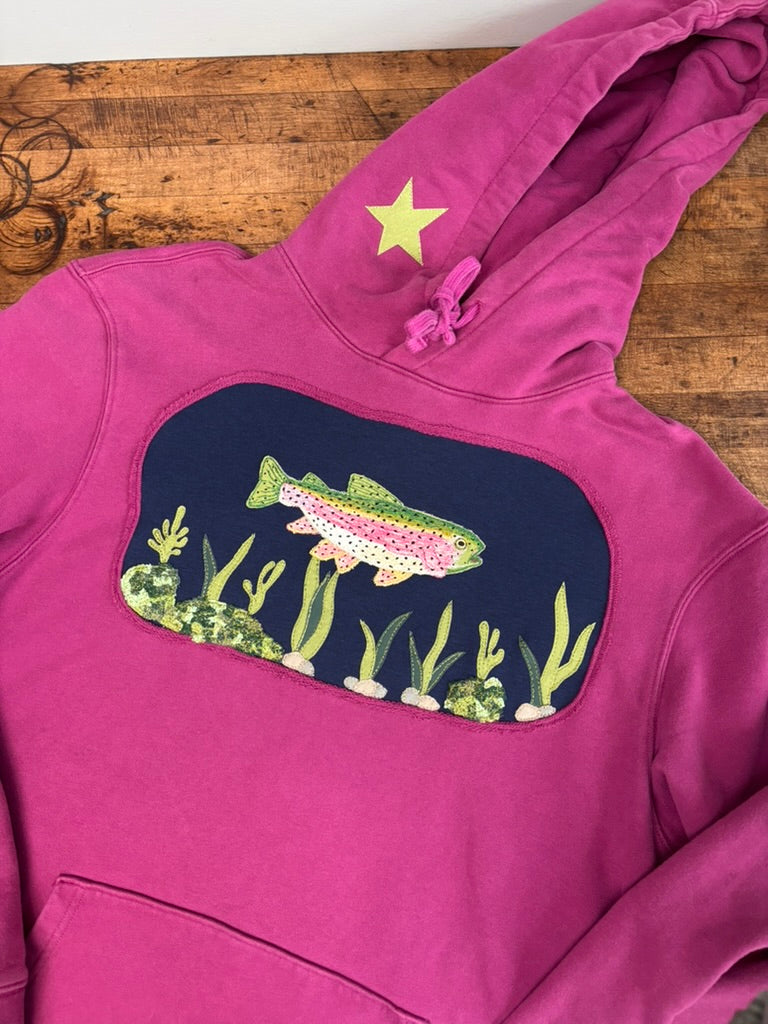 trout at the lake! hoodie *LARGE*