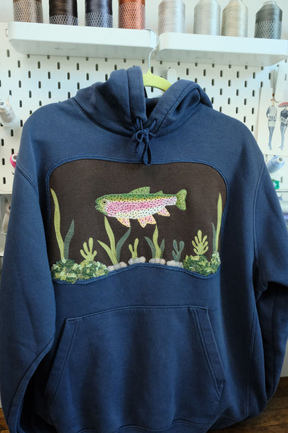 trout at the lake! hoodie *LARGE*