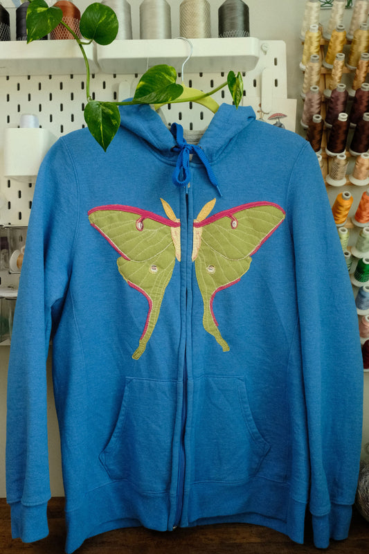 luna moth zip up *MEDIUM*
