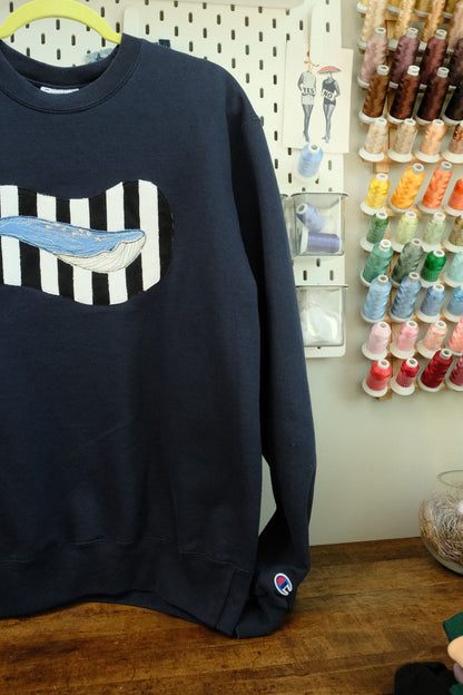 whale portrait crewneck *MEDIUM*