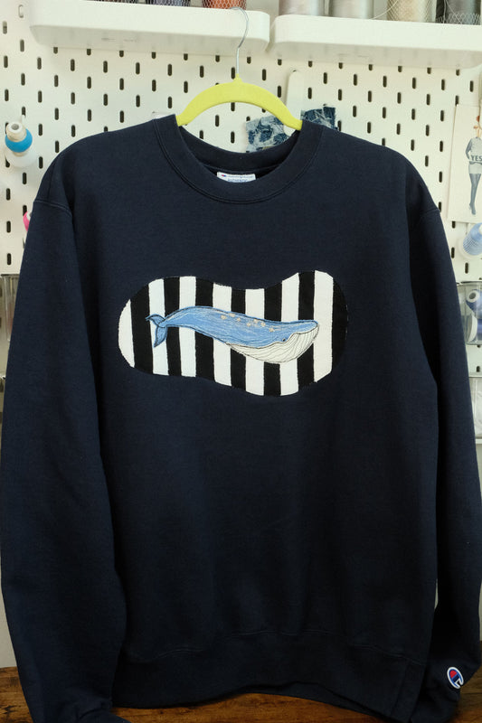 whale portrait crewneck *MEDIUM*