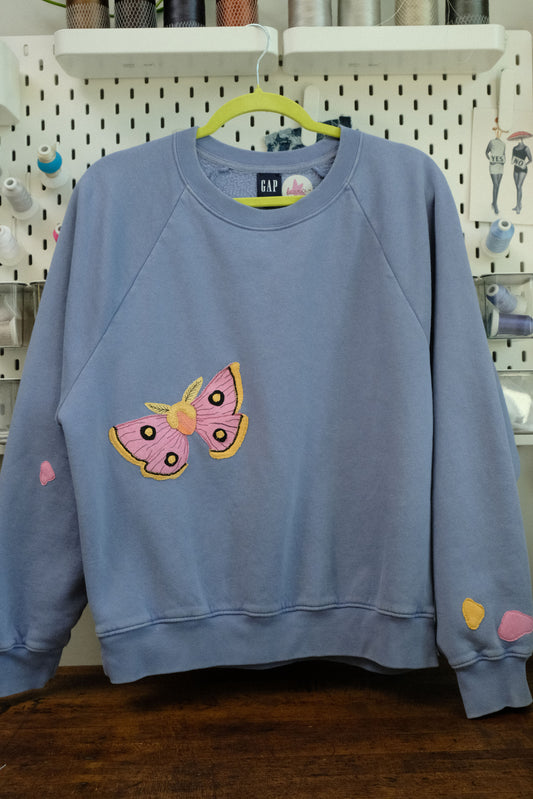 moth patchwork crewneck *MEDIUM*