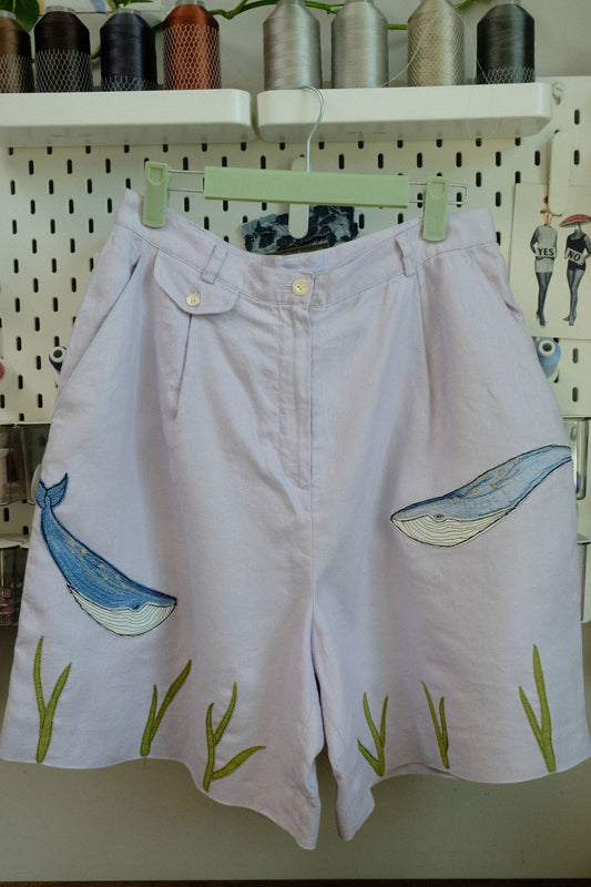 double whale linen shorts *12*