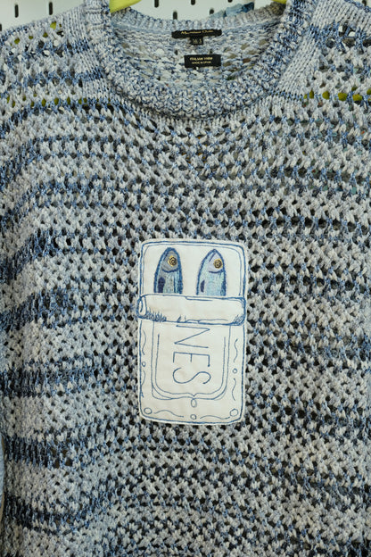 sardines! open weave knit sweater *SMALL*