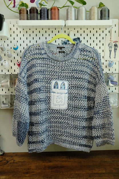 sardines! open weave knit sweater *SMALL*