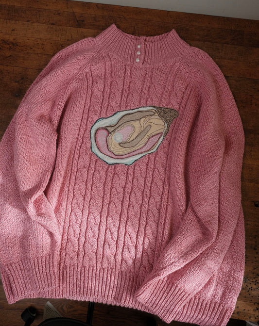 mother of pearl! oyster knit crew *xl*
