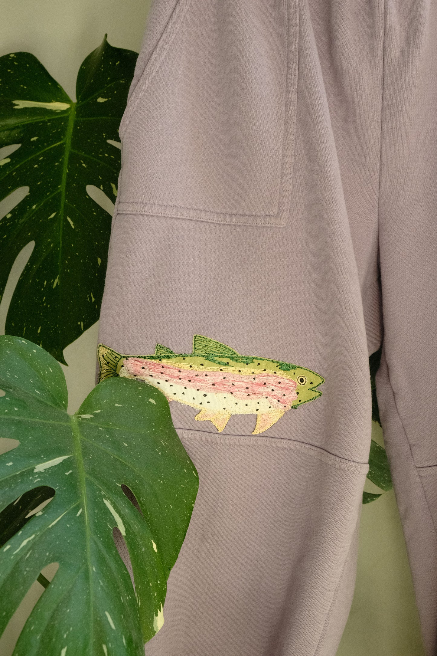 rainbow trout sweatpants *small oversized*