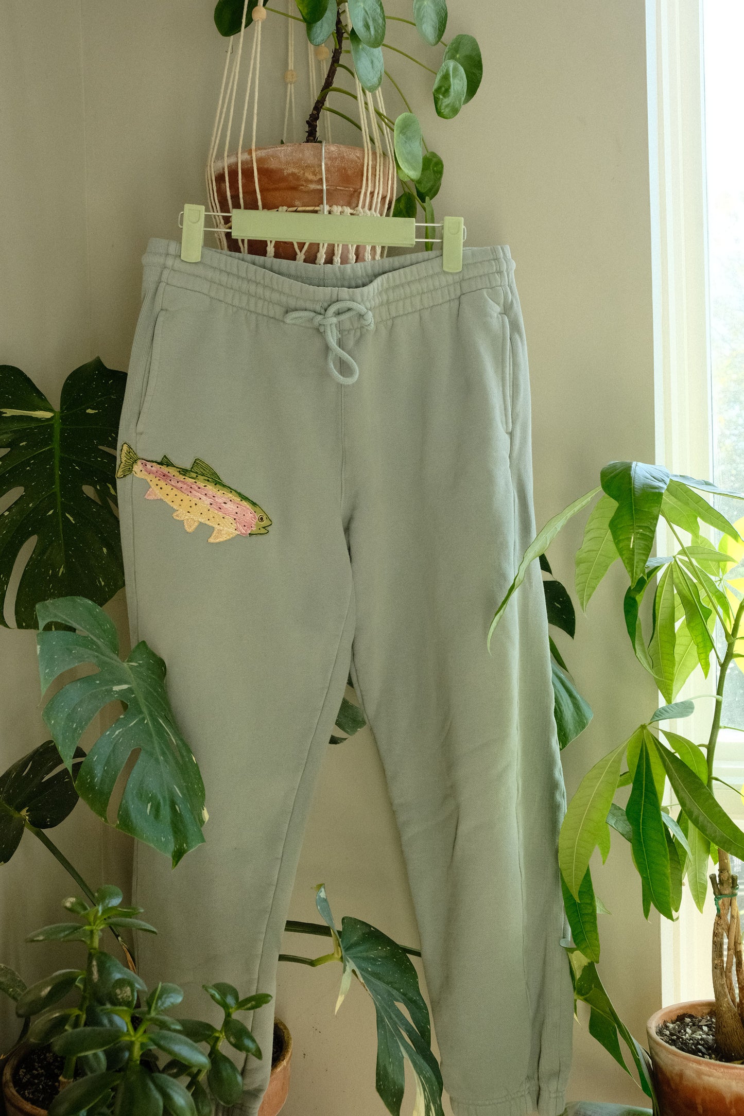 rainbow trout sweatpants *medium*