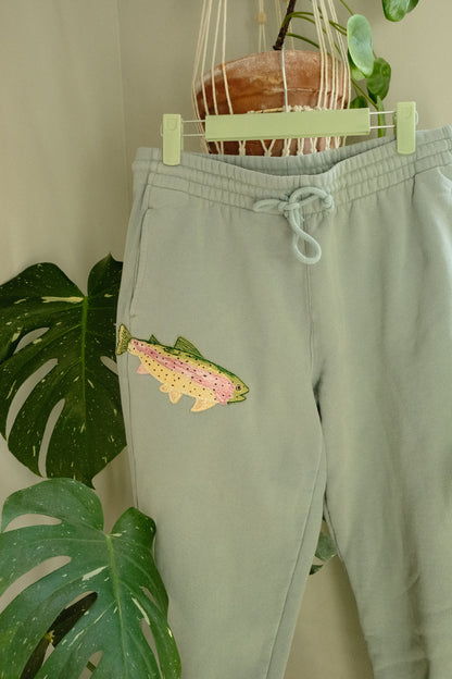 rainbow trout sweatpants *medium*