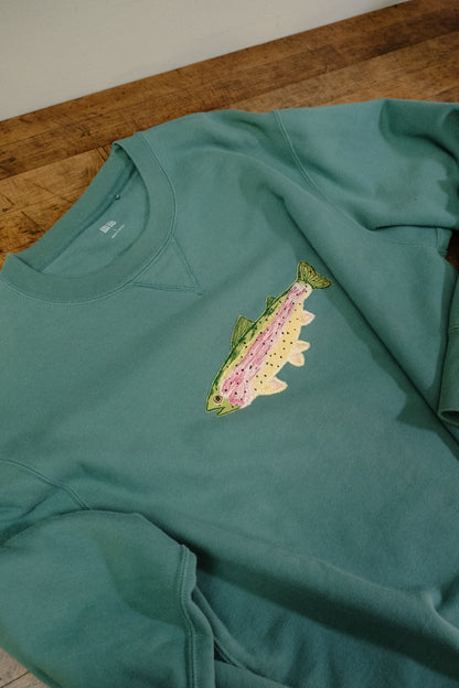 rainbow trout crewneck *large*