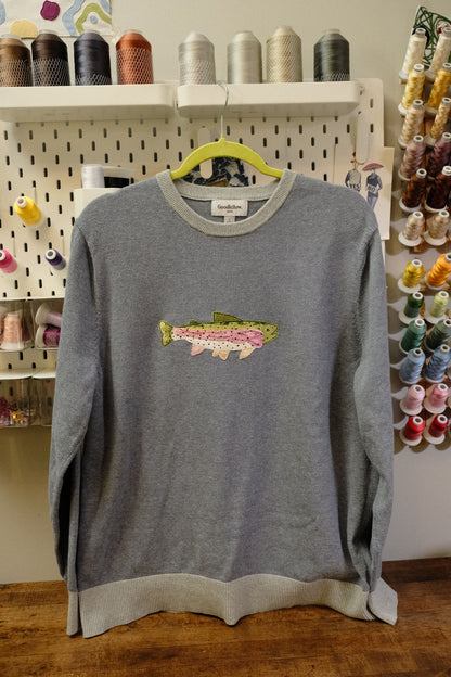 rainbow trout crewneck *large*
