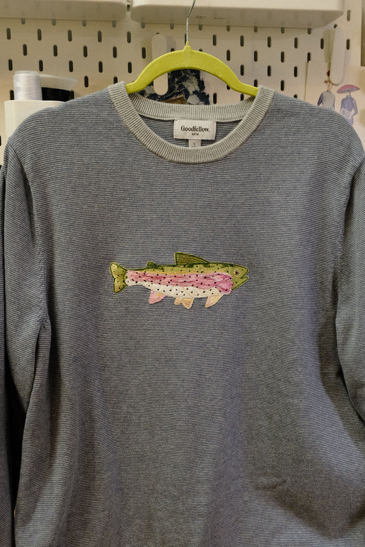 rainbow trout crewneck *large*