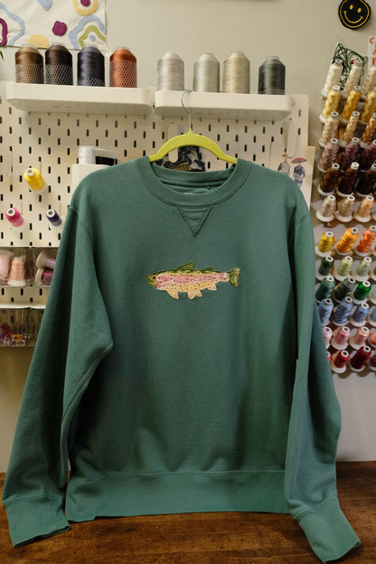 rainbow trout crewneck *large*
