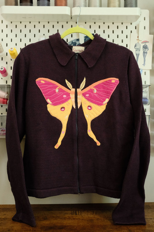 luna moth zip up *XL*