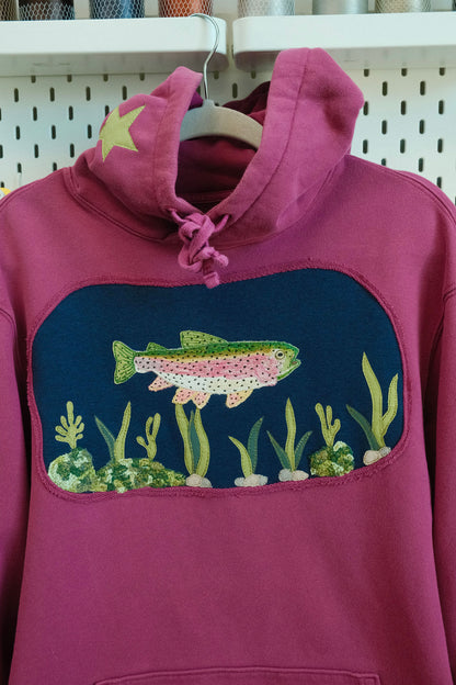 trout at the lake! hoodie *LARGE*