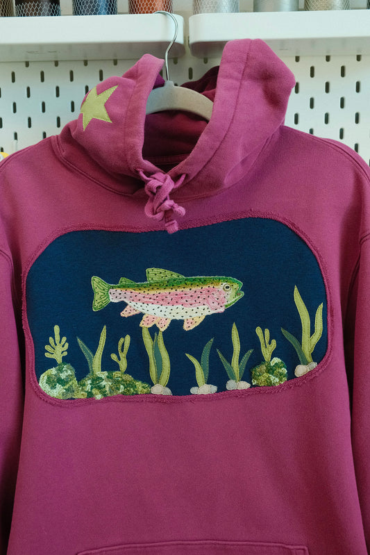 trout at the lake! hoodie *LARGE*