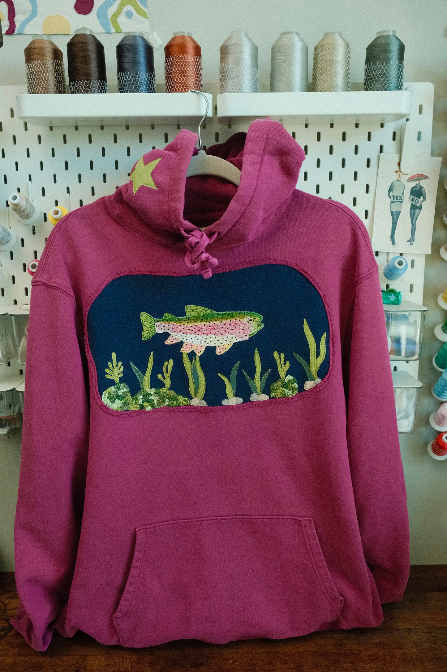 trout at the lake! hoodie *LARGE*