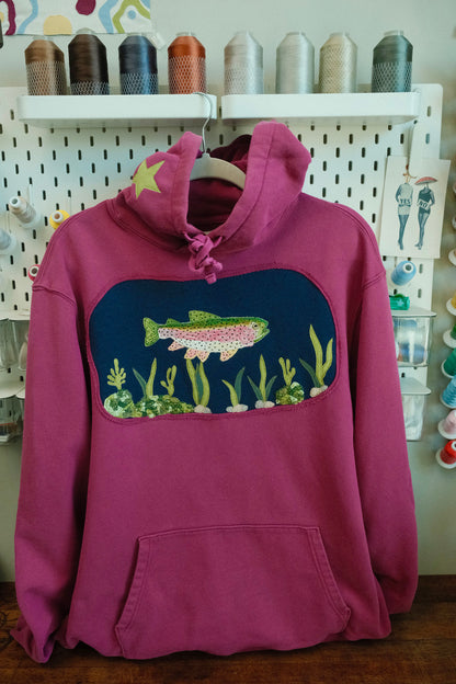 trout at the lake! hoodie *LARGE*
