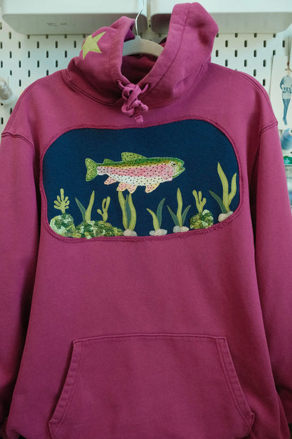 trout at the lake! hoodie *LARGE*