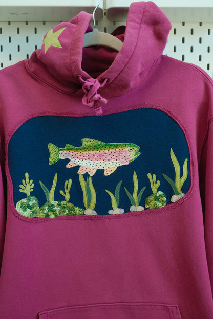 trout at the lake! hoodie *LARGE*