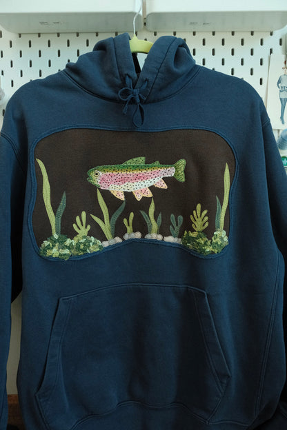 trout at the lake! hoodie *LARGE*