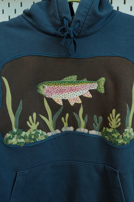 trout at the lake! hoodie *LARGE*