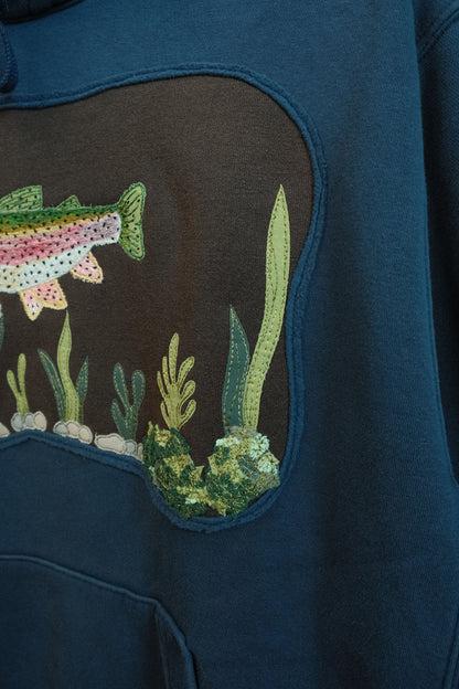 trout at the lake! hoodie *LARGE*