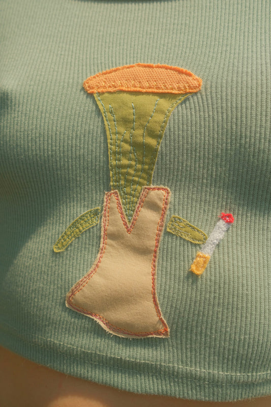 oyster mushroom girl crop top *S*