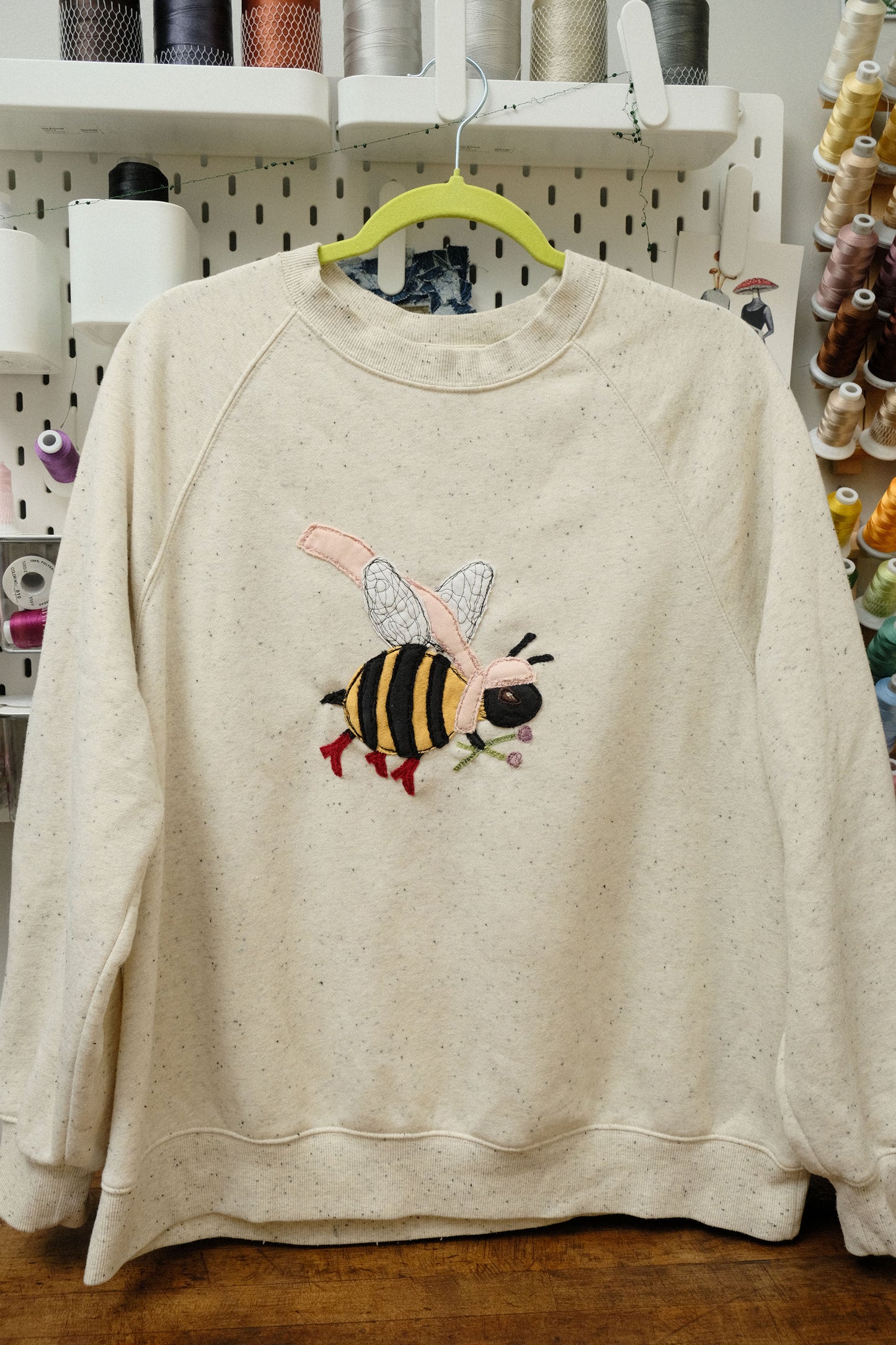 winter bee in boots crewneck *small/medium*