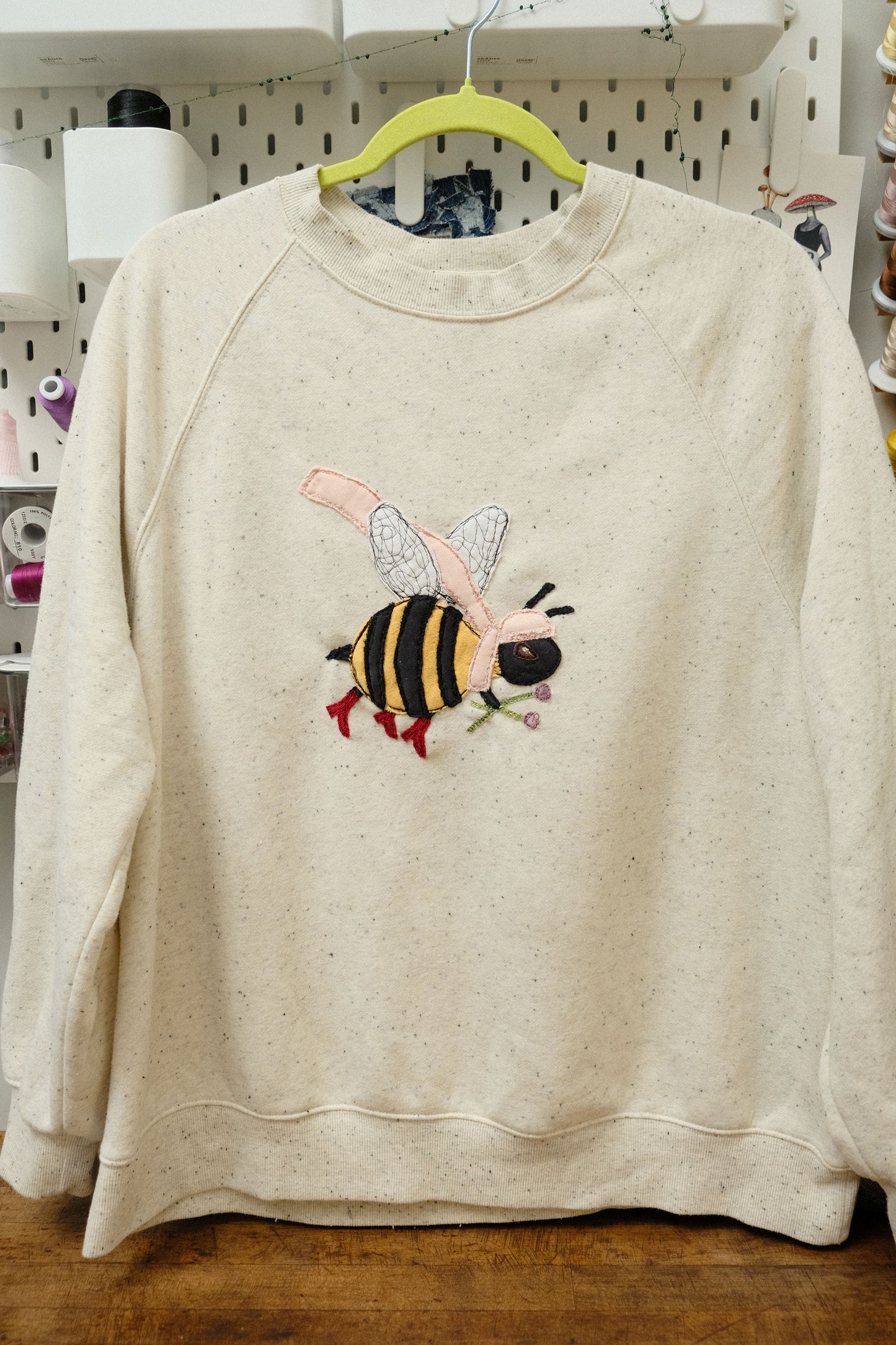 winter bee in boots crewneck *small/medium*