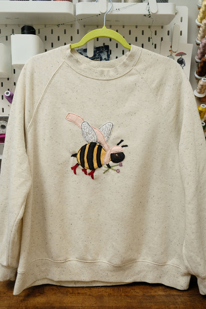 winter bee in boots crewneck *small/medium*