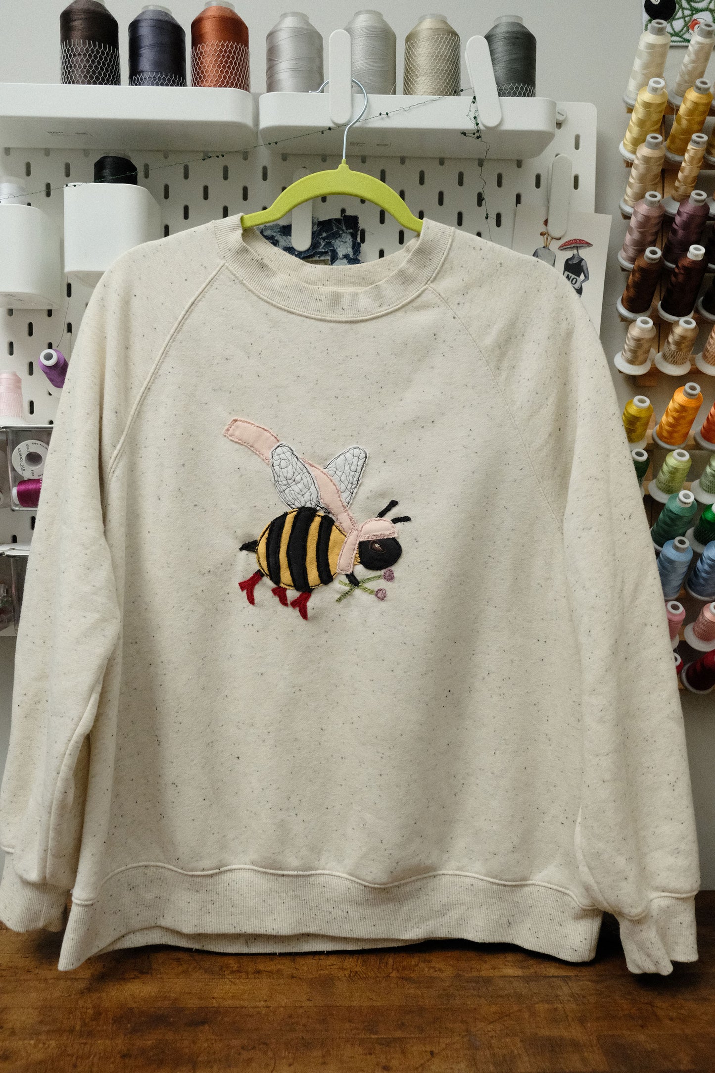 winter bee in boots crewneck *small/medium*