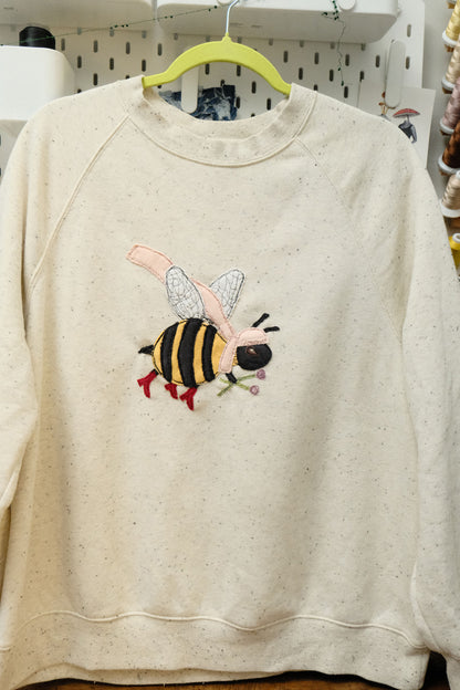 winter bee in boots crewneck *small/medium*