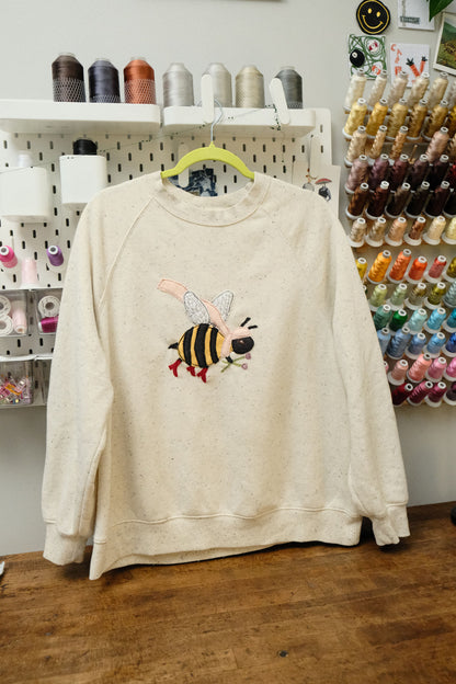 winter bee in boots crewneck *small/medium*