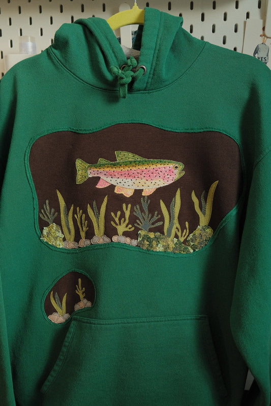trout at the lake! hoodie *LARGE*